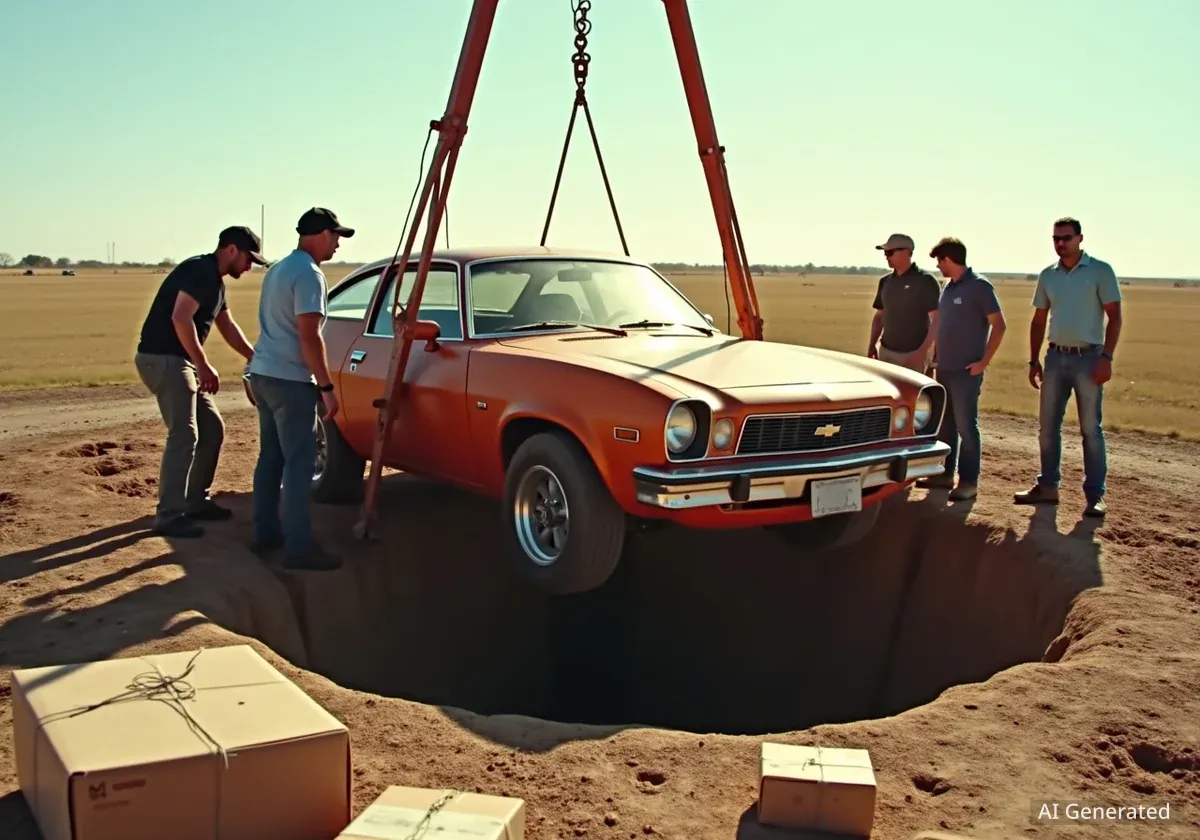 Zeitkapsel in Nebraska enthüllt 1975er Chevy Vega