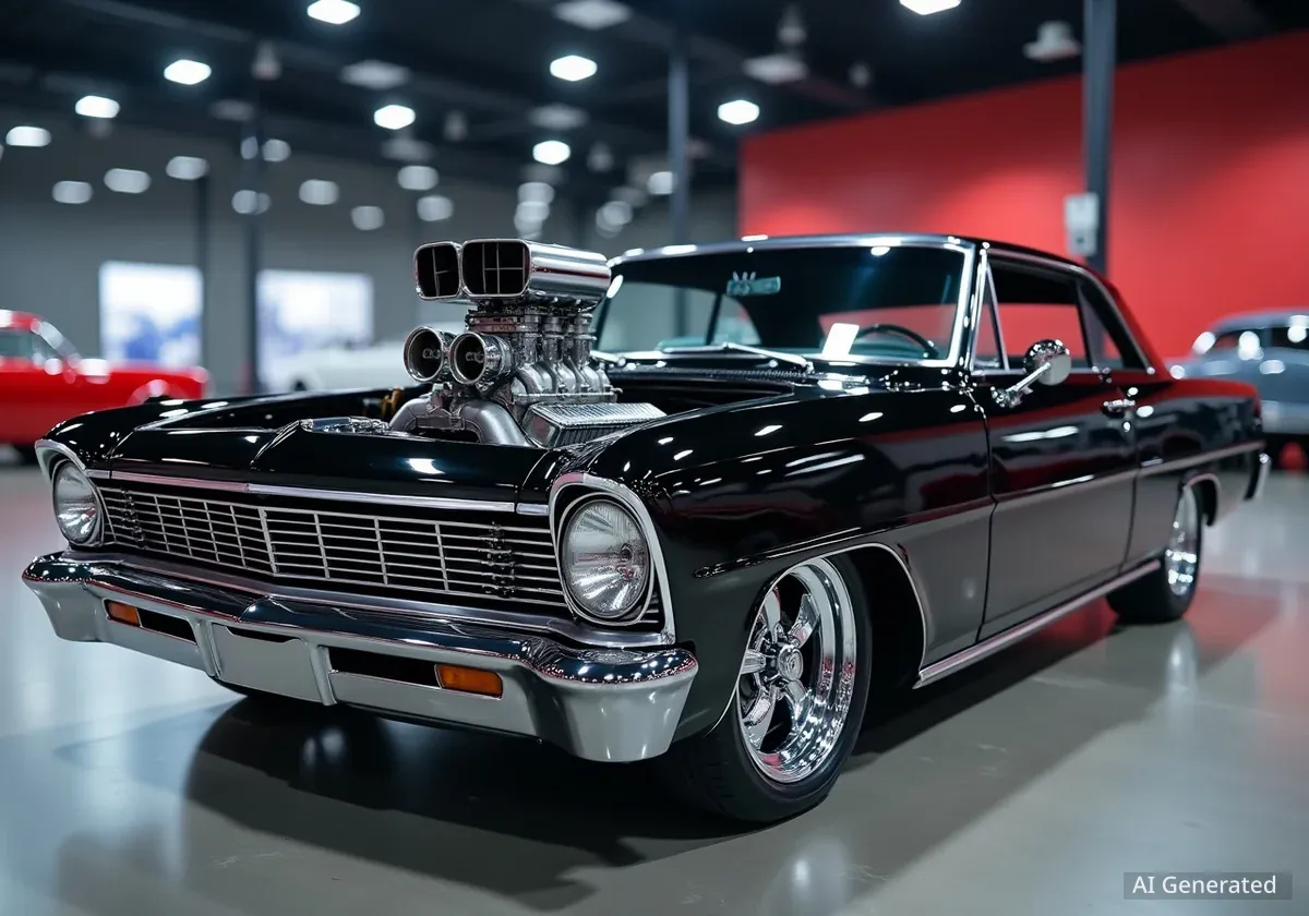 Restaurierter 1966er Chevrolet Nova mit Kompressor-V8