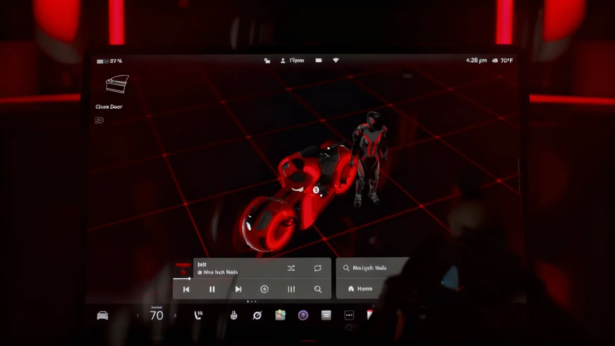 Tesla zeigt Werbung im Fahrzeug-Infotainmentsystem