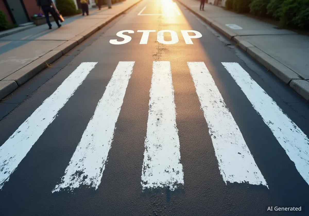 Manitowoc plant neue Zebrastreifen und Verkehrsschilder