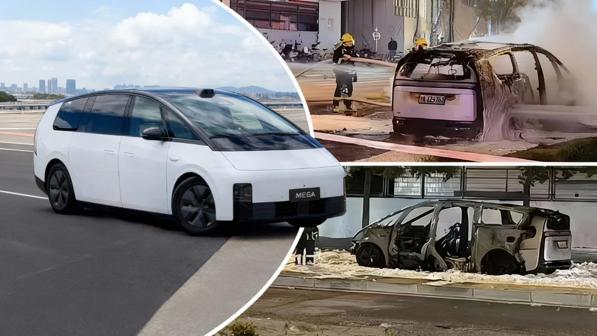 Li Mega Elektro-Van in Shanghai in Flammen aufgegangen