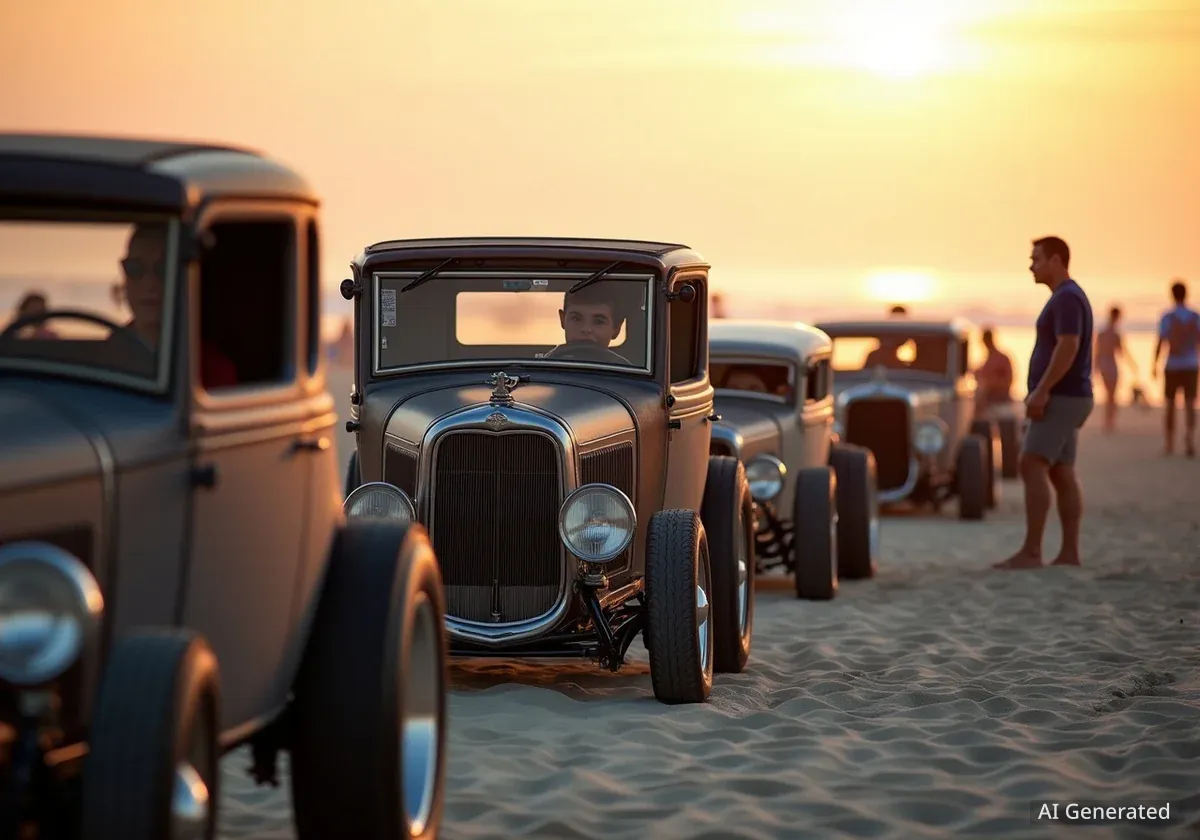 Race of Gentlemen: Historische Fahrzeuge am Strand