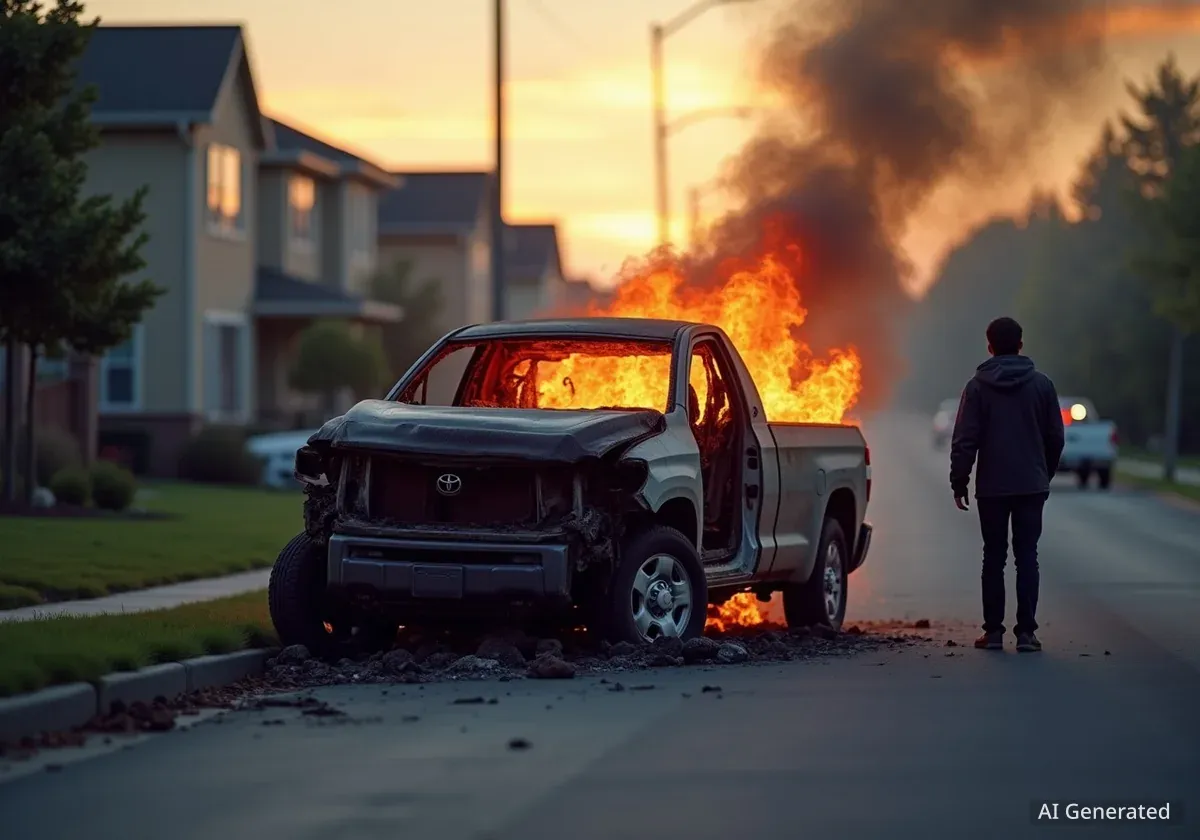 Toyota Tundra Hybrid brennt ab: Besitzer schockiert